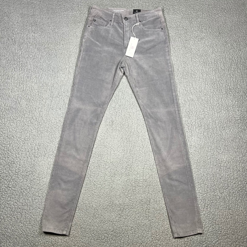 AG Adriano Goldschmied The Farrah Skinny Jeans Women 27 High Rise Corduroy Grey